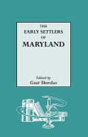 The_early_settlers_of_Maryland